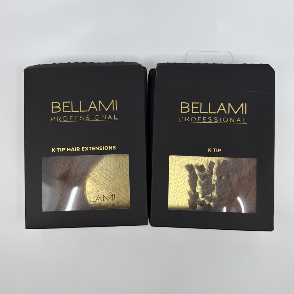 Bellami 2 PACK Keratin K Tip Hair Extensions 24" Dark Chestnut Brown #10 New!